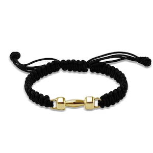 Gold Plated Dumbbell Bracelet – Strength Training Jewelry, Fitness Enthusiast Gift, Adjustable Gym Accessory, Motivational Workout Bracelet