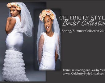 Peachy Wedding Headpiece