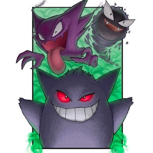 Gengar and Friends Original Art Print