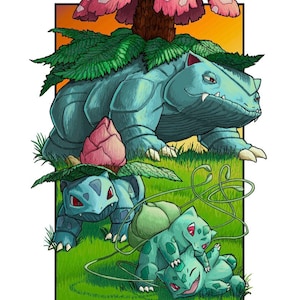 Bulbasaur Evolution Original Art Print
