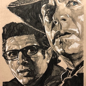 Ian Malcolm Jeff Goldblum and Alan Grant Life Finds a Way Portrait Jurassic Park