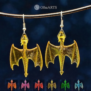 Yellow Dragon - Orecchini in resina epossidica. Potrebbe essere fatto in qualsiasi colore.