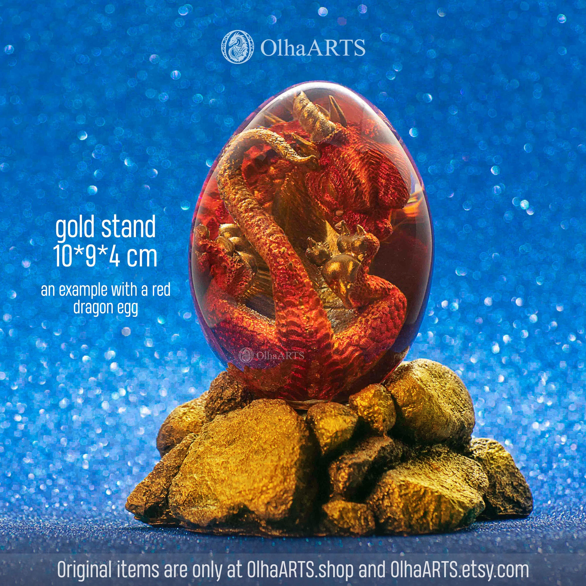 Blue Dragon Egg, VIP Gift Set With Baby Dragon in Transparent
