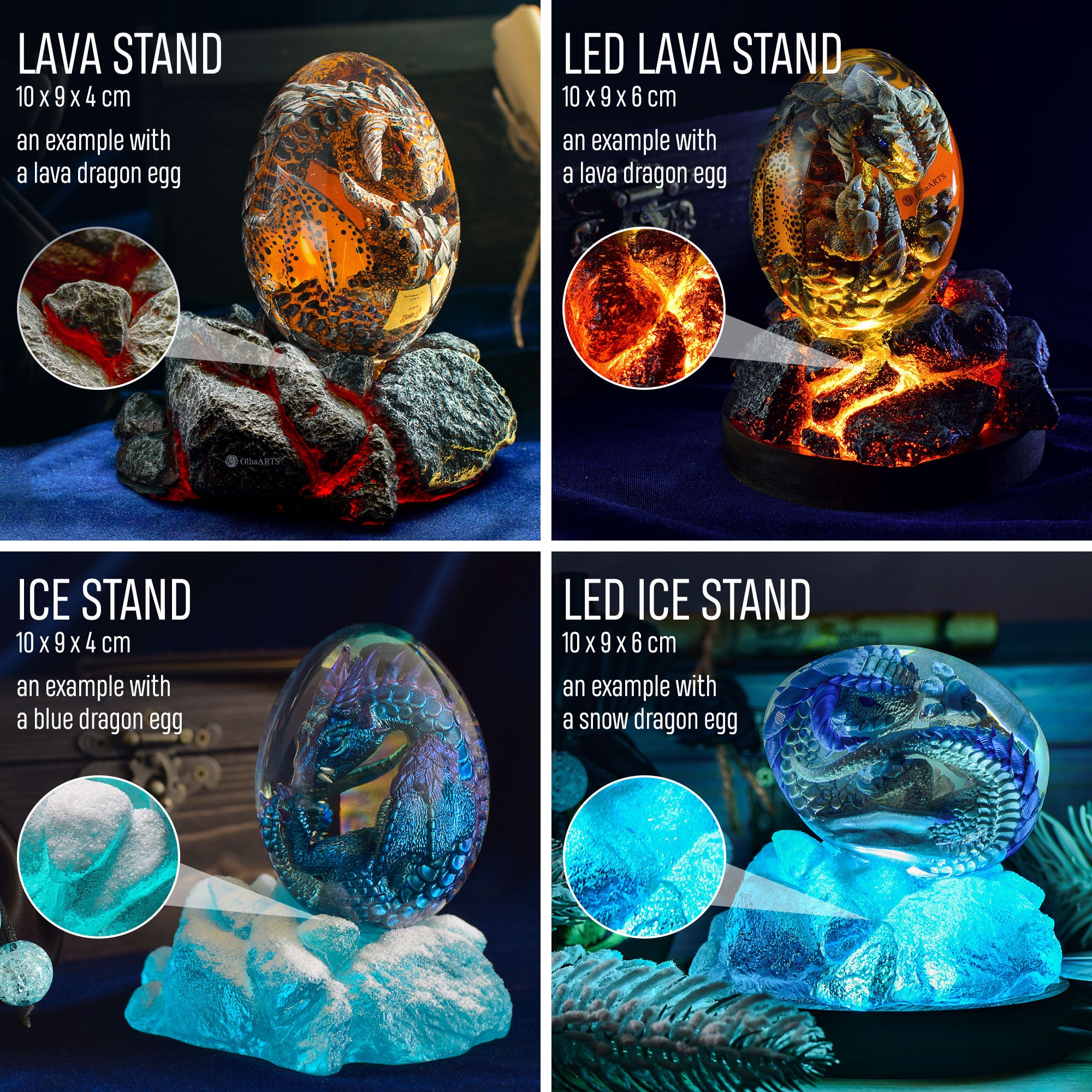 Water Dragon Egg, VIP Gift Set With Purple Baby Dragon in a Transparent ...