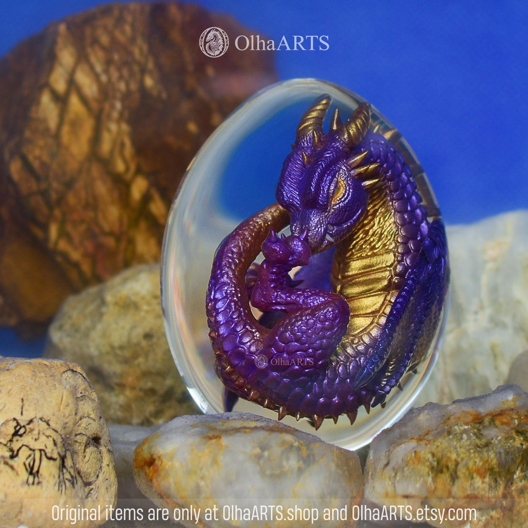 Purple Dragon Egg, VIP Gift Set With Purple Baby Dragon in a Clear