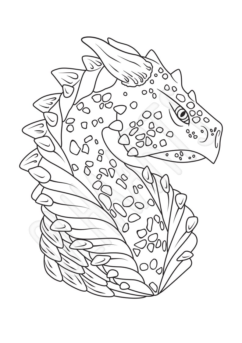 Download Dragon Head Printable Coloring Page for kids and adults ...