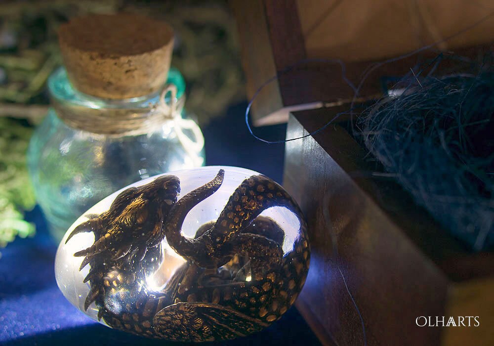 Dragon's Egg Baby Dragon Transparent Egg Bronze Dragon Etsy