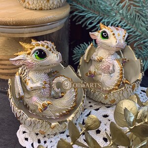 Curious Hatchlings Small Set of Four Dragon Infant Ornaments 4 9cm