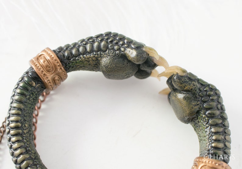 Dragon Cuff Bracelet Polymer Clay Fantasy Jewelry Dinosaur Etsy