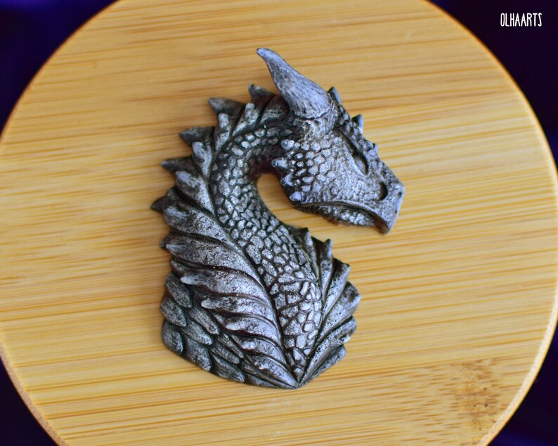 Stone Dragon Head Fantasy Pendant Lapel Pin or Etsy
