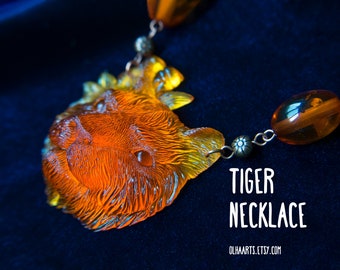 Orange Tiger Necklace