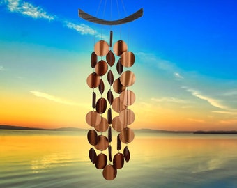 34" Moonlight Waves Copper Wind Chime by Woodstock | Housewarming Gifts