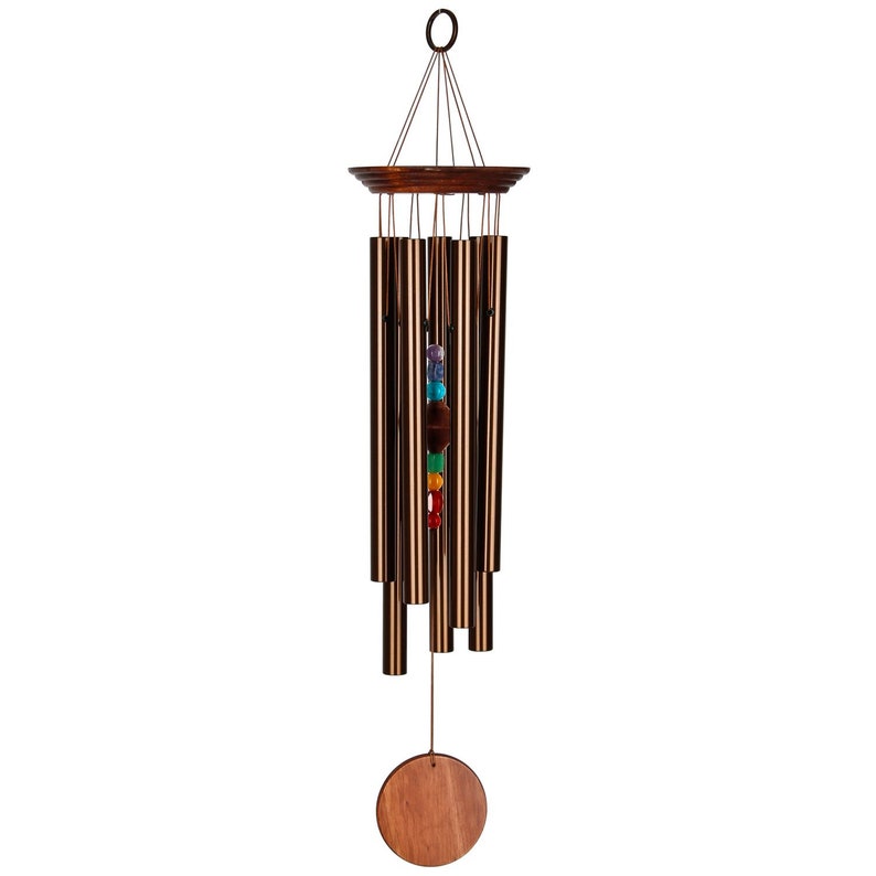 24 Chakra Seven Stones Personalized Wind Chime Musically Tuned Patio Chimes Outdoor Zen Wind Chimes image 3