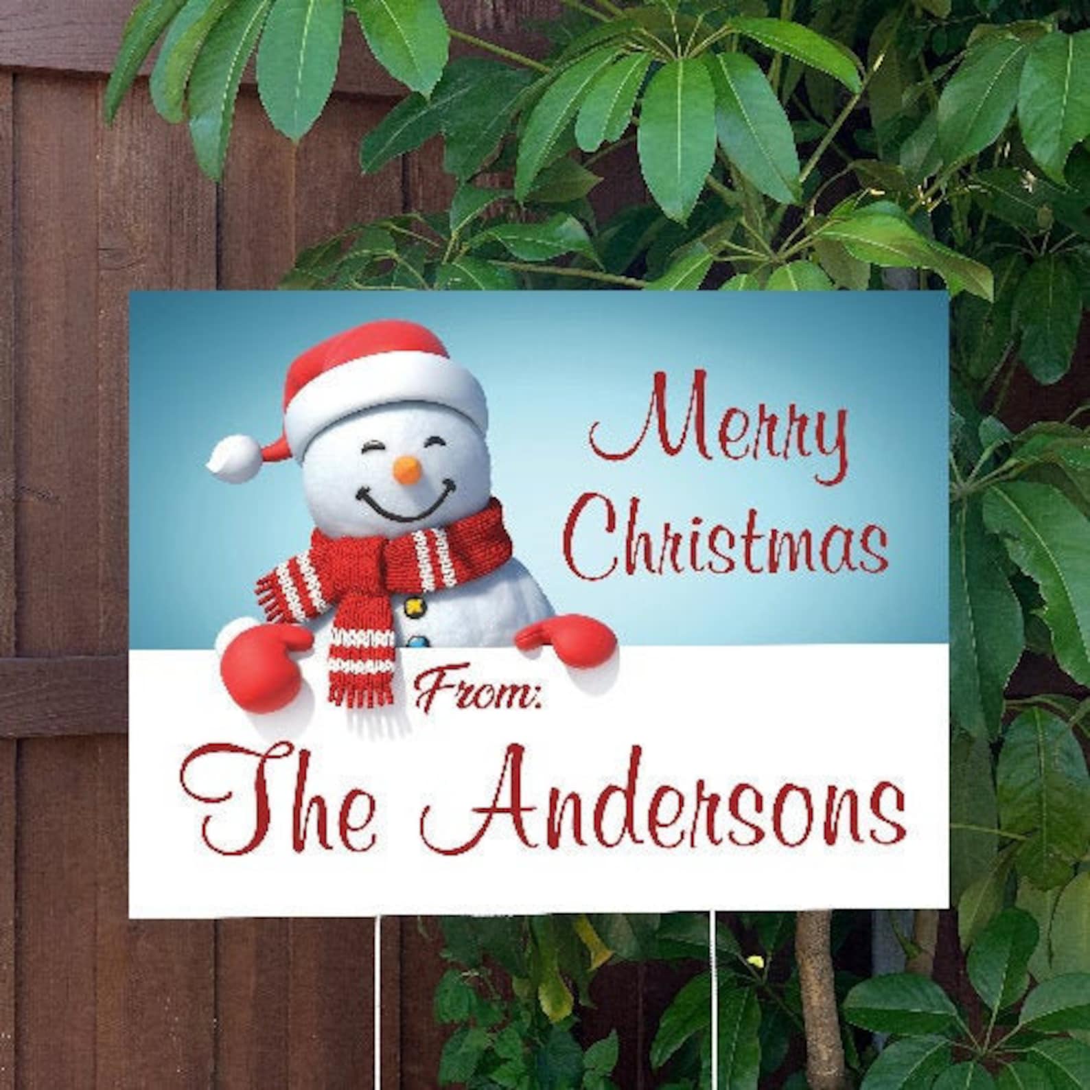 Personalized Merry Christmas Yard Sign High Quality Large  Etsy