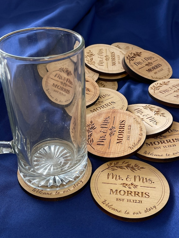 Personalized Wedding Coaster Gift Set Anniversary Coasters Etsy