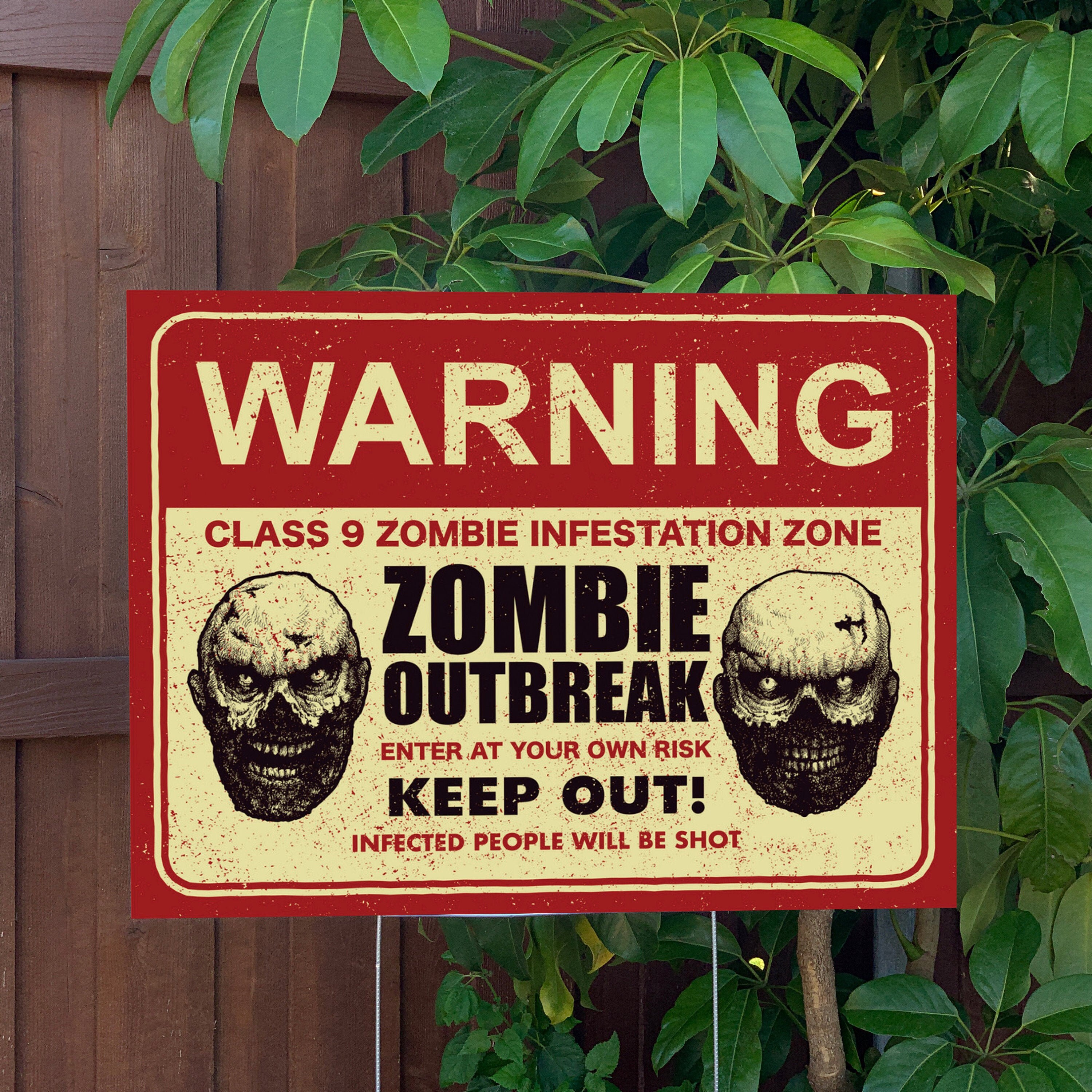 Road Sign Warning Zombie Outbreak Royalty Free Vector vrogue.co