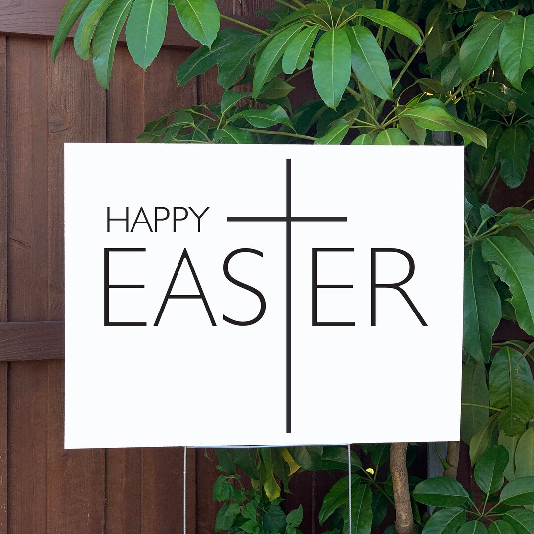 Easter Yard Sign Happy Easter Large Holiday Sign With Metal Stake