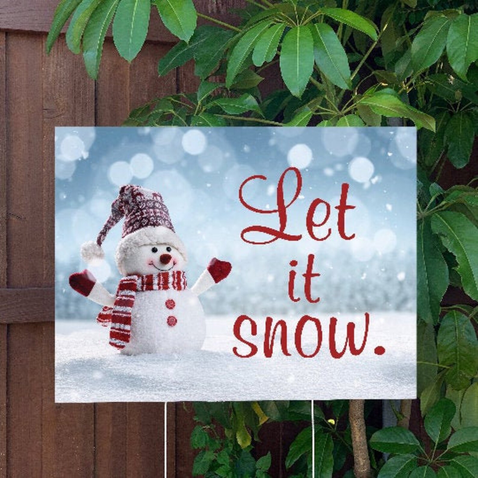 Let It Snow Christmas Yard Sign High Quality Large Etsy