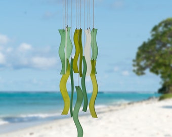 Sea Glass Green Wave Wind Chime by Woodstock
