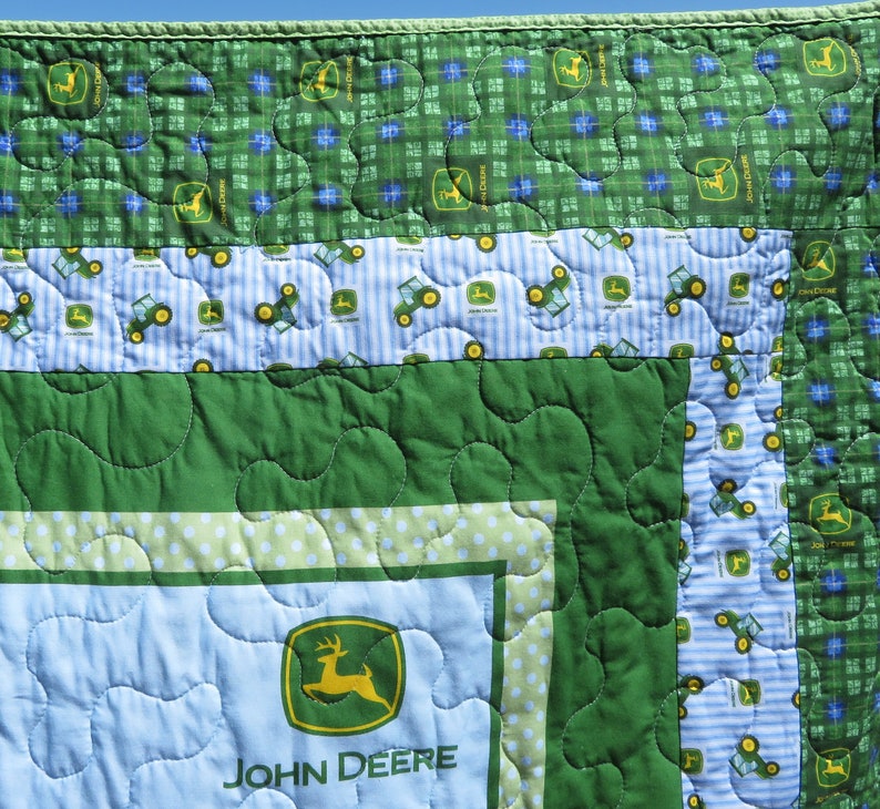 John Deere Baby Quilt Farm Animal Toddler Blanket Toddler Etsy