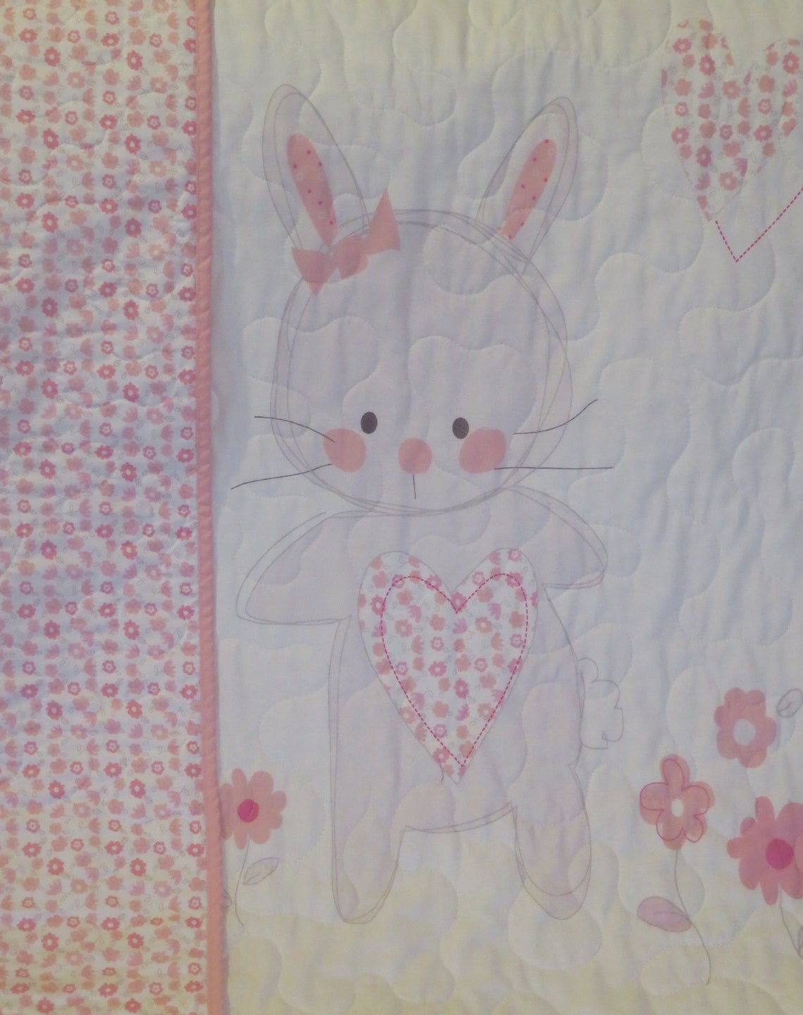 Bunny Quilt bunny baby quilt Rabbit Blanket Baby girl gift Etsy