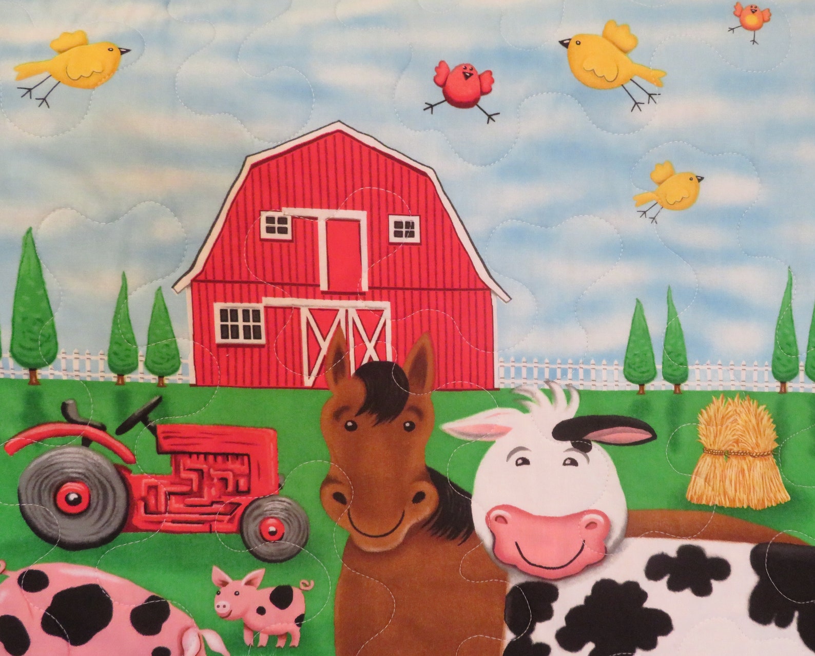 Farm Animal Baby Quilt Farm Animal Toddler Blanket Red Barn Etsy