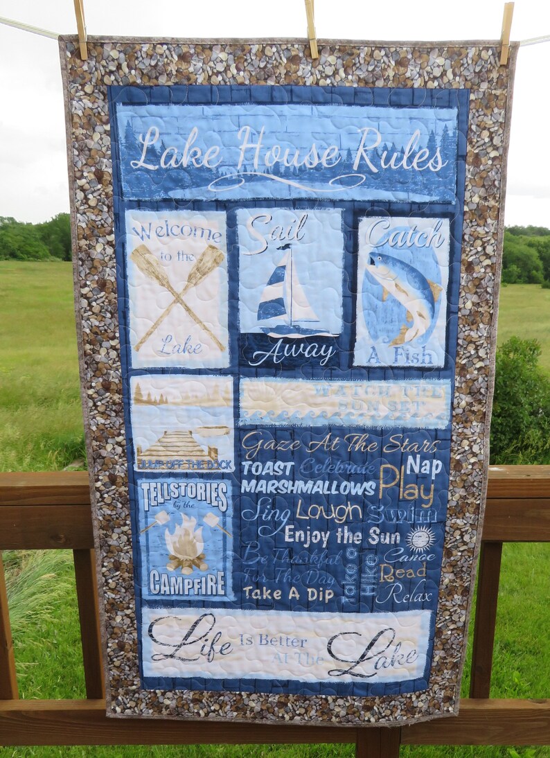 Fishing Cabin Fish Lake Rustic Picture Tin Welcome Sign Hanging Wall Door Plaque