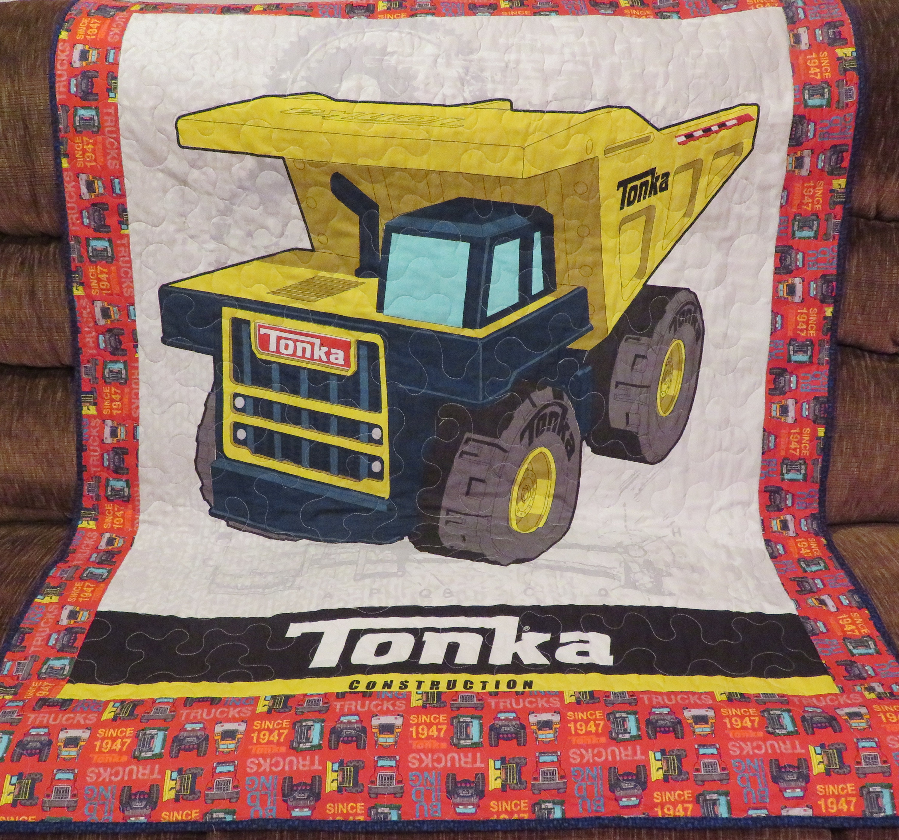 Tonka Truck Quilt Tonka blanket yellow truck toddler Etsy
