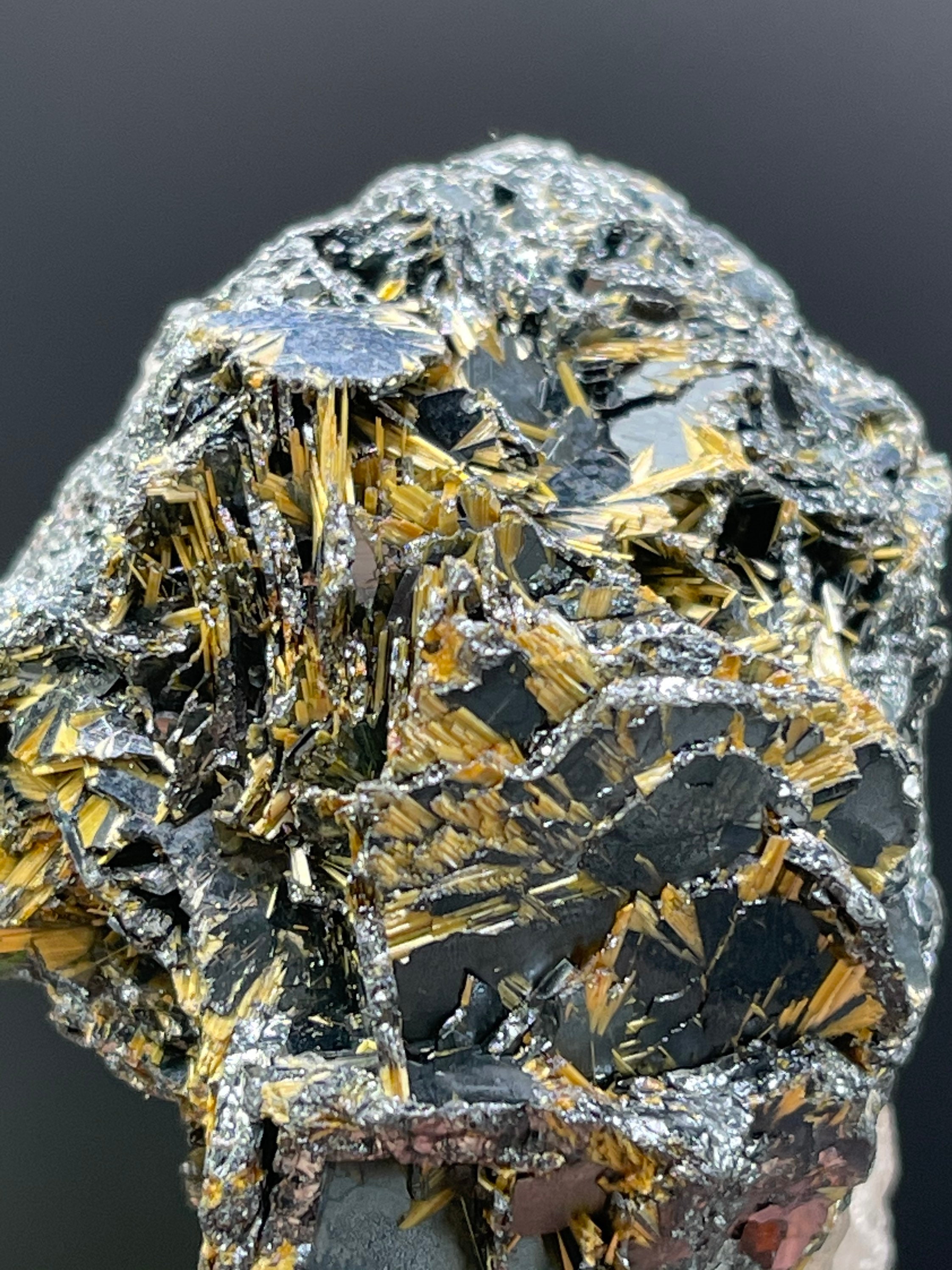 Rare, World Class 2.5" Terminated Hematite Infused w/ Vibrant Rutile & Quartz. Spectacular Unseen Quality From New Find In Novo Horizonte.