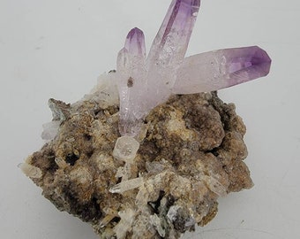 Extraordinary New Find Amethyst Flower On Matrix w/ Unreal Color & Clarity From Piedra Parada Veracruz, Mexico