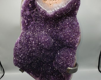 Huge 20&quot; Tall Super Extra AA Quality Amethyst Galaxy Formation w/ Super Bright Color, Polished Eye & Metal Display Stand, La Bolsa Mine