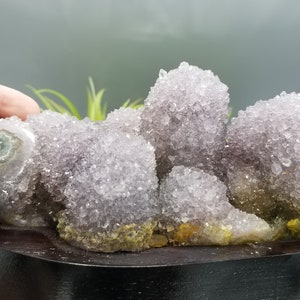 Gorgeous 6.5&quot; AA Quality Smokey Galaxy Amethyst Stalactite Formation w/ Wrought Iron Stand, Las Torres Mine. Artigas, Uruguay.