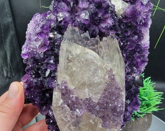 Rare 11" Collector Amethyst w/ Terminated Calcite Feature. Very Rare Combo!! Artigas, Uruguay