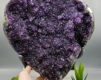 Huge 20lb. Super Extra AA Quality Amethyst Formation w/ Wrought Iron Stand, Las Torres Mine. Artigas, Uruguay.