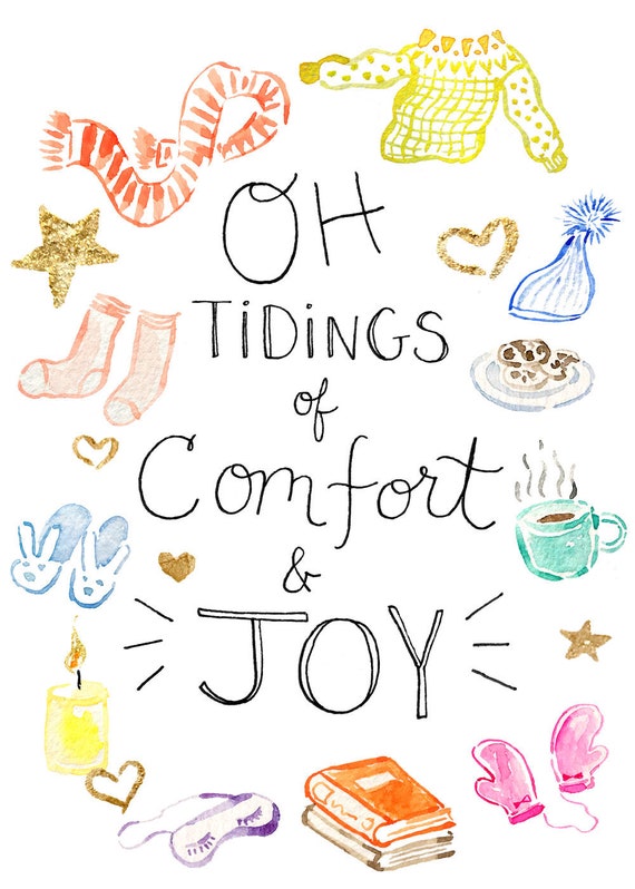 Oh Tidings Of Comfort And Joy Holiday Holiday Greeting Card Etsy