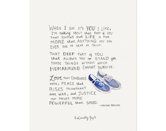 Mister Rogers Watercolor Portrait Print | Fred Rogers Wall Art | Kindness Quote Poster