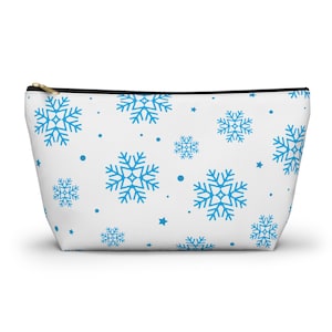 Winter Snowflake Accessory Pouch: Holiday Travel Organizer
