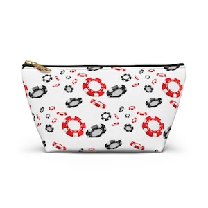 Poker-Themed Accessory Pouch, Perfect Gift for Gamblers, Travel Organizer, Cosmetic Bag, Gaming Night, Casino Lovers