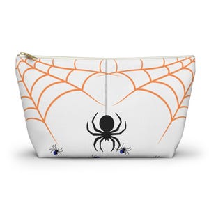 Halloween Spider Accessory Pouch: Zippered Cosmetic & Travel Bag
