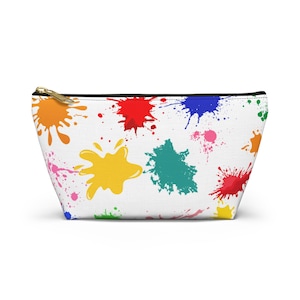 Colorful Paint Splatter Accessory Pouch | Makeup Bag, Travel Organizer, Art Supplies Holder, Gift for Artists, Fun Storage Solution
