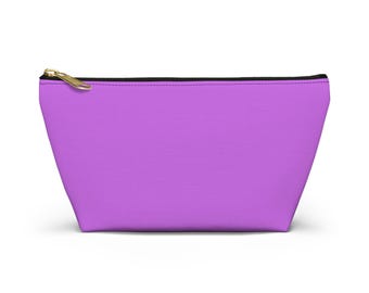 Vibrant Purple Accessory Pouch: Polyester Travel Makeup Bag