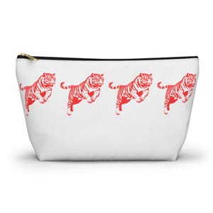 Fierce Tiger Print Accessory Pouch | Cute Makeup Bag, Animal Lover Gift, Travel Organizer, Stylish Storage, Zippered Clutch