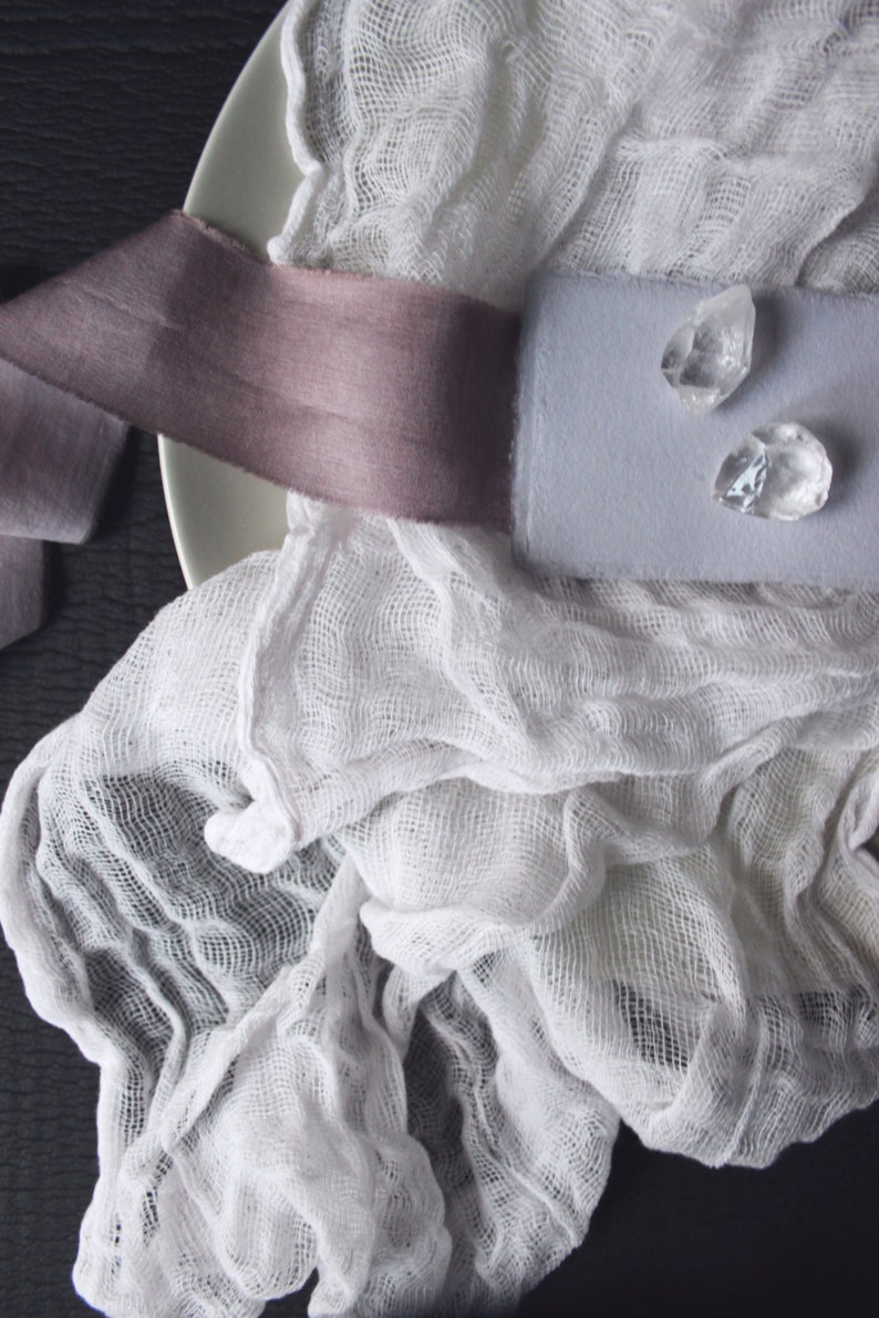 MAUVE organic hand-dyed silk ribbon