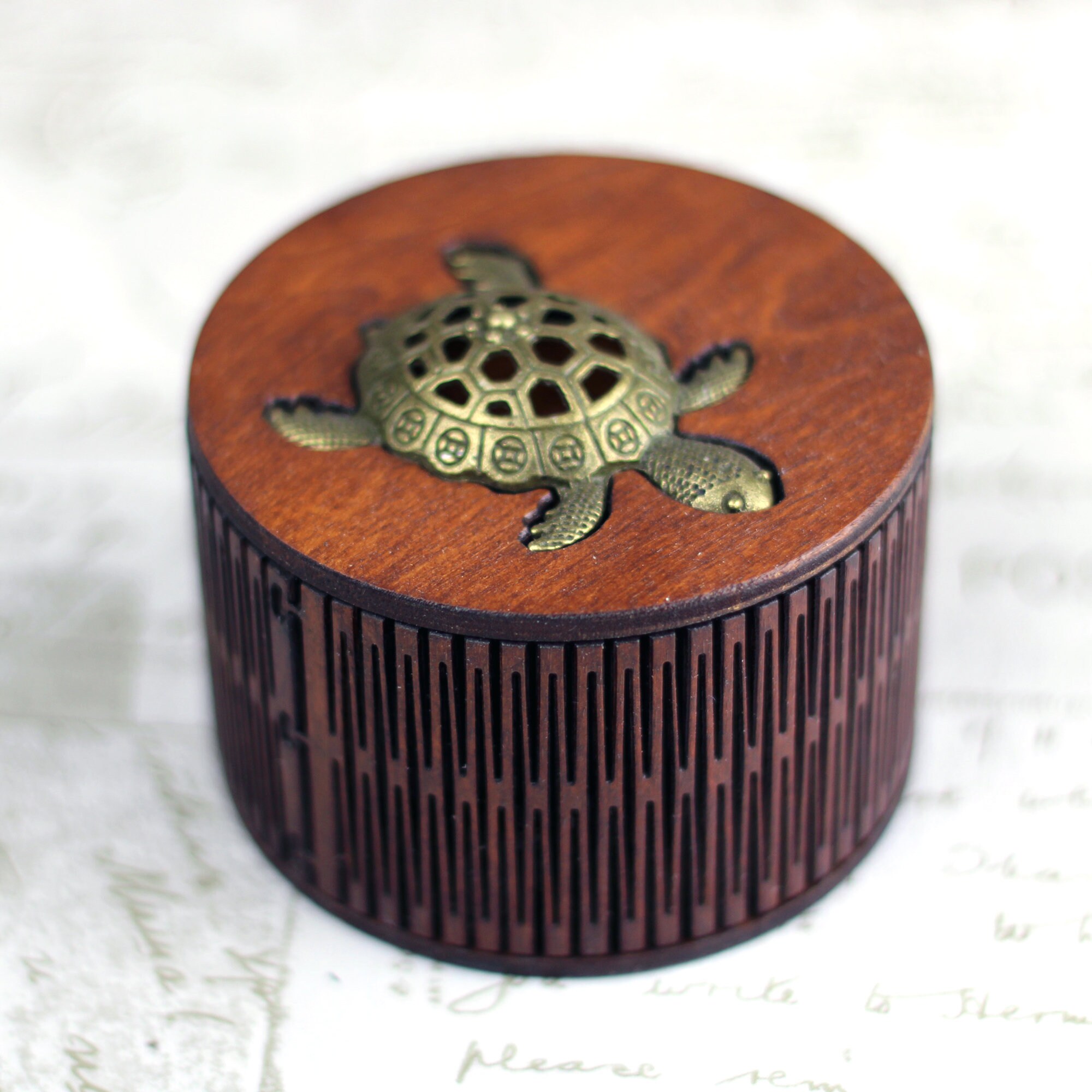 Personalised wooden keepsake box with turtle or tortoise lid Etsy