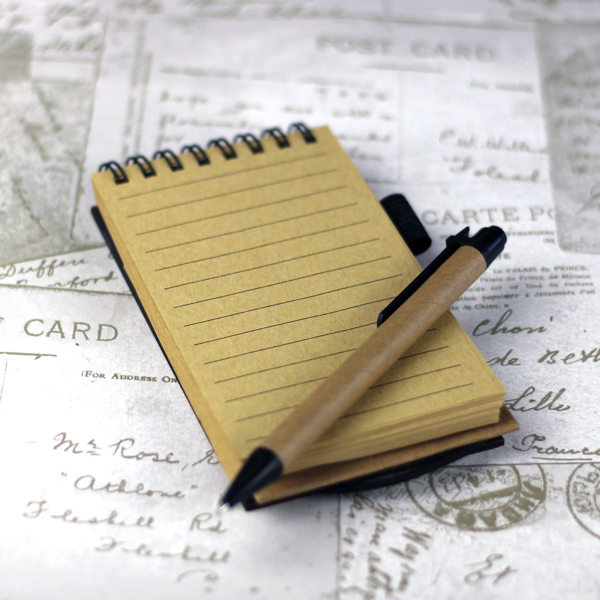 Small spiralbound notebook with a pen and engraved wooden Etsy