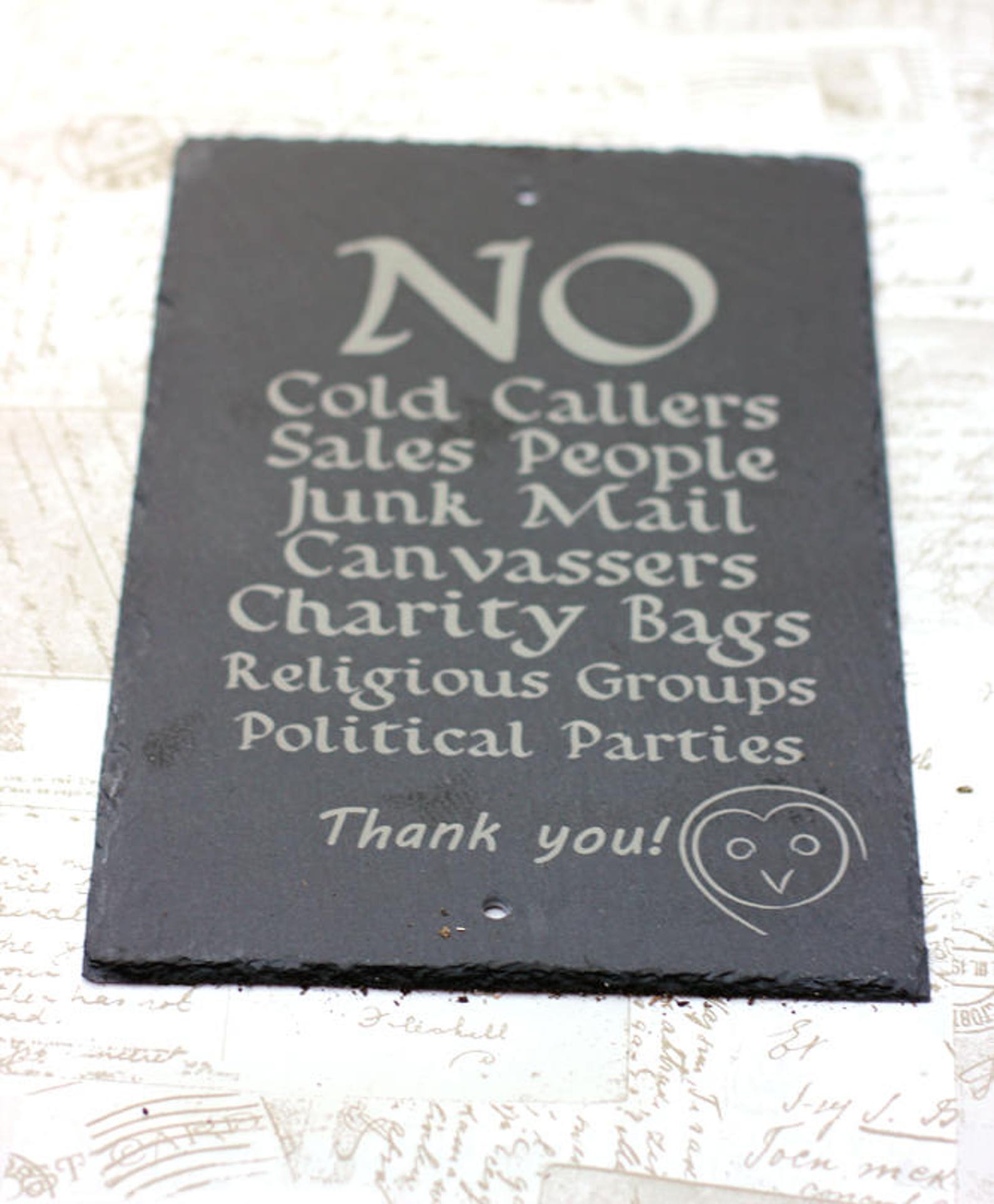 Slate No Cold Callers Sign Stop Cold Callers and Stop Junk - Etsy UK