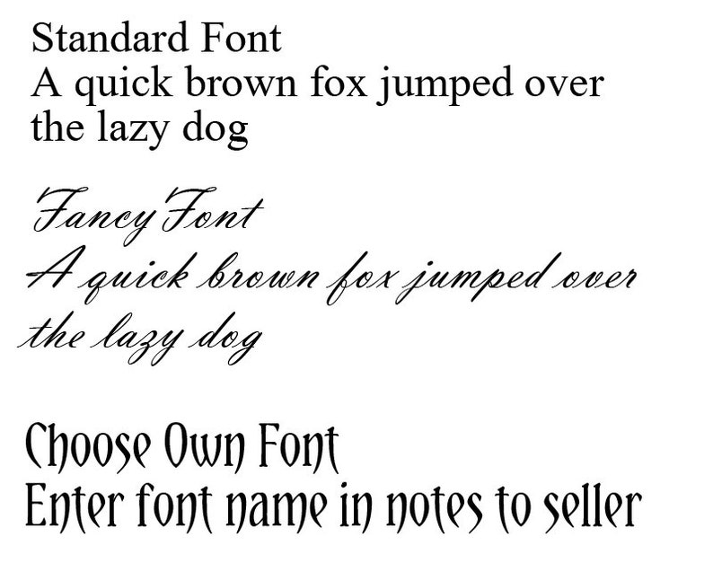 Peut inclure: Image pr&eacute;sentant des exemples de texte dans diff&eacute;rentes polices. La phrase "A quick brown fox jumped over the lazy dog" est affich&eacute;e en police standard et en &eacute;criture cursive. Des instructions sont donn&eacute;es pour choisir une police personnalis&eacute;e.