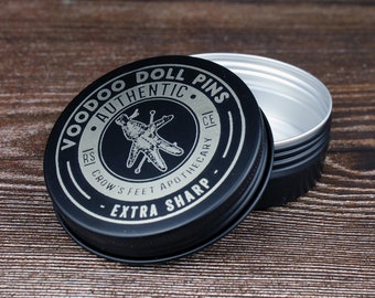 Empty aluminium Tin For VooDoo Doll Pins, Free Personalisation