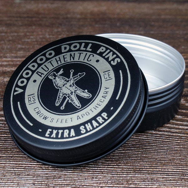 Empty aluminium Tin For VooDoo Doll Pins, Free Personalisation