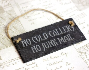 No Junk Mail No Cold Callers Plaque / Sign / Gift Door Home House Letter 289 No Junk Mail No Cold Callers Plaque / Sign / Gift Door Home House Letter 289